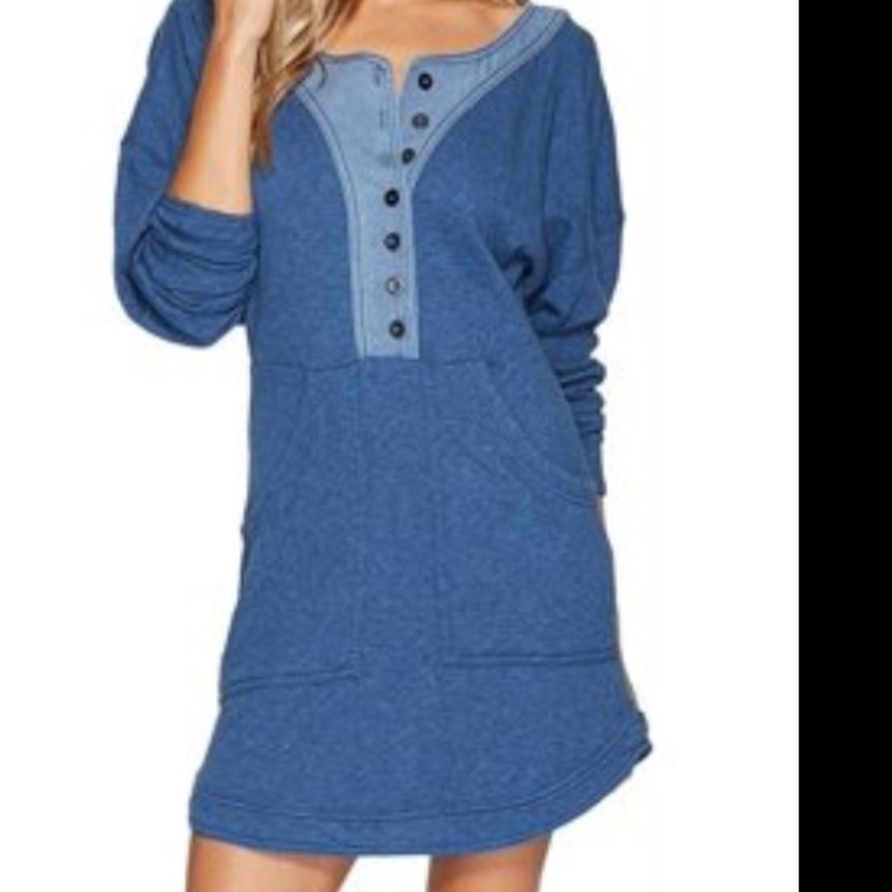 NWOT Free People Blue Shift Dress